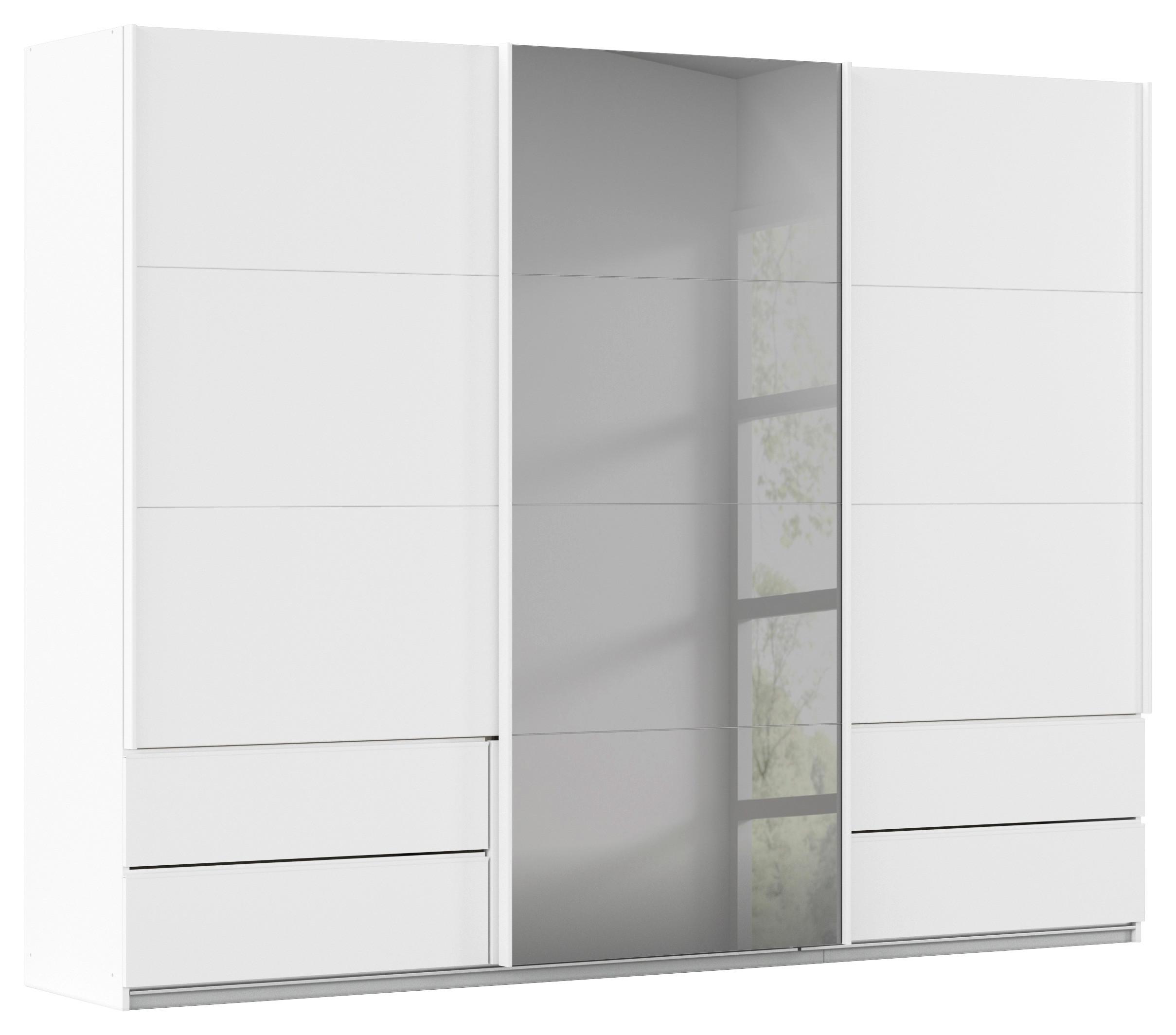 Schwebetürenschrank Karpo - Weiß/Grau, KONVENTIONELL, Holzwerkstoff (271/210/62cm)