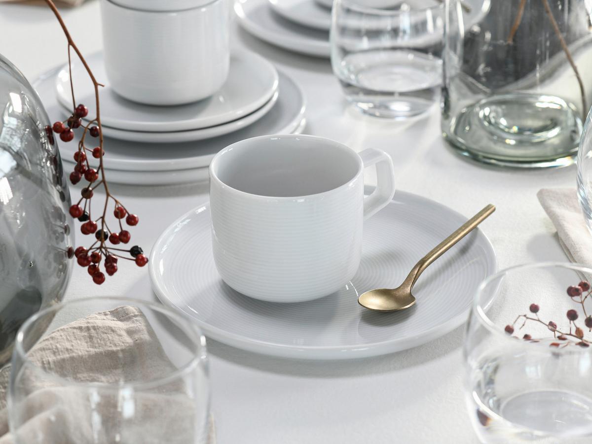 Kaffeeservice 18 -Teilig. Porzellan, weiß - Weiß, Basics, Keramik - Creatable