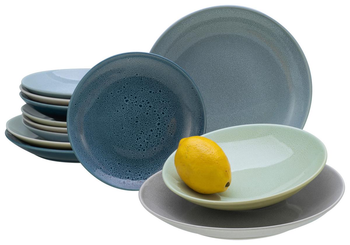Tafelservice Keramik 4 Personen Geschirr Set - Multicolor, MODERN, Keramik (31,5/31,5/38cm) - Creatable