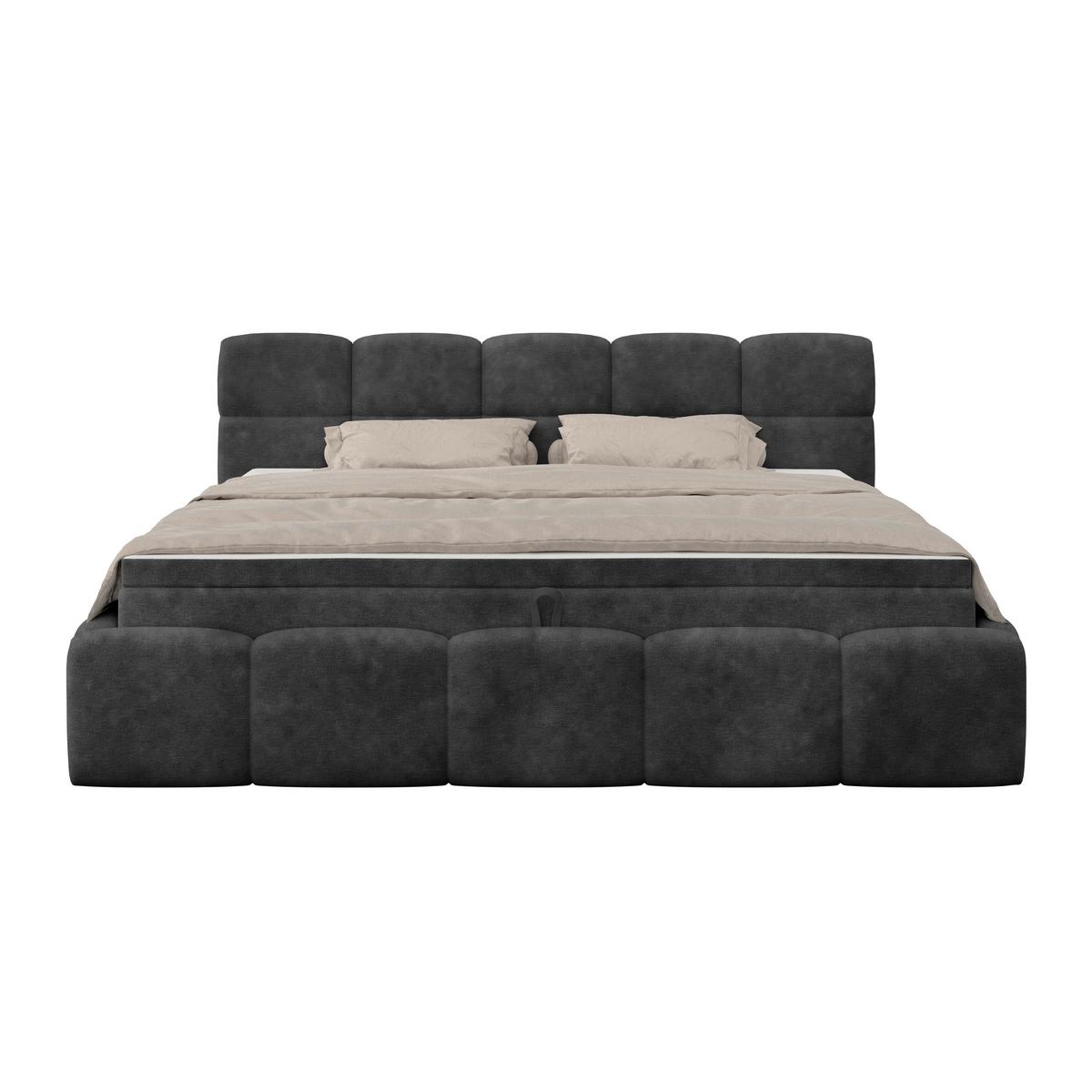 Polsterbett Noe Schwarz 180x200 cm - Schwarz, Trend, Textil/Metall (180/200cm)