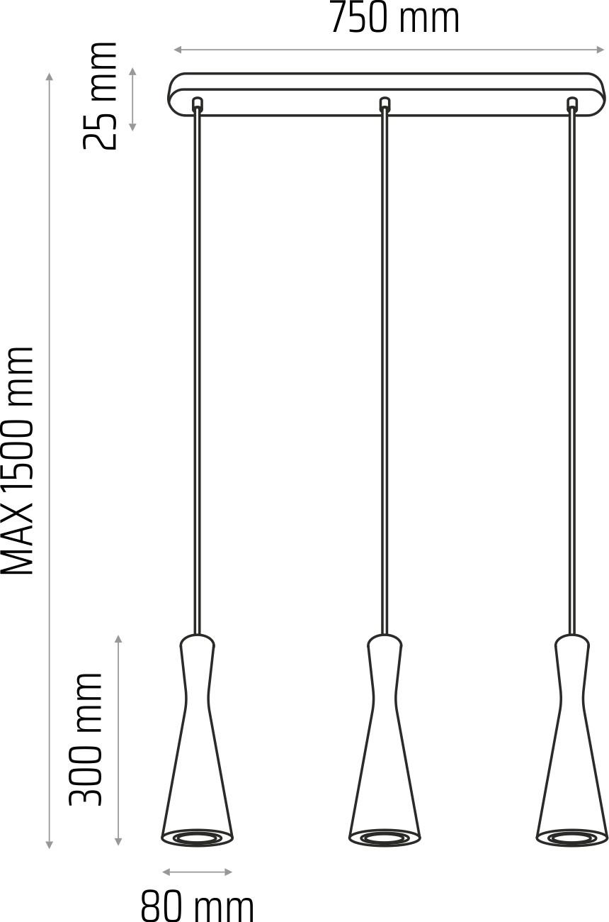 Pendelleuchte 8511345 Vegas2, 3-Fl, Eiche - Eichefarben/Weiß, Natur, Holz/Textil (75/25/150cm)