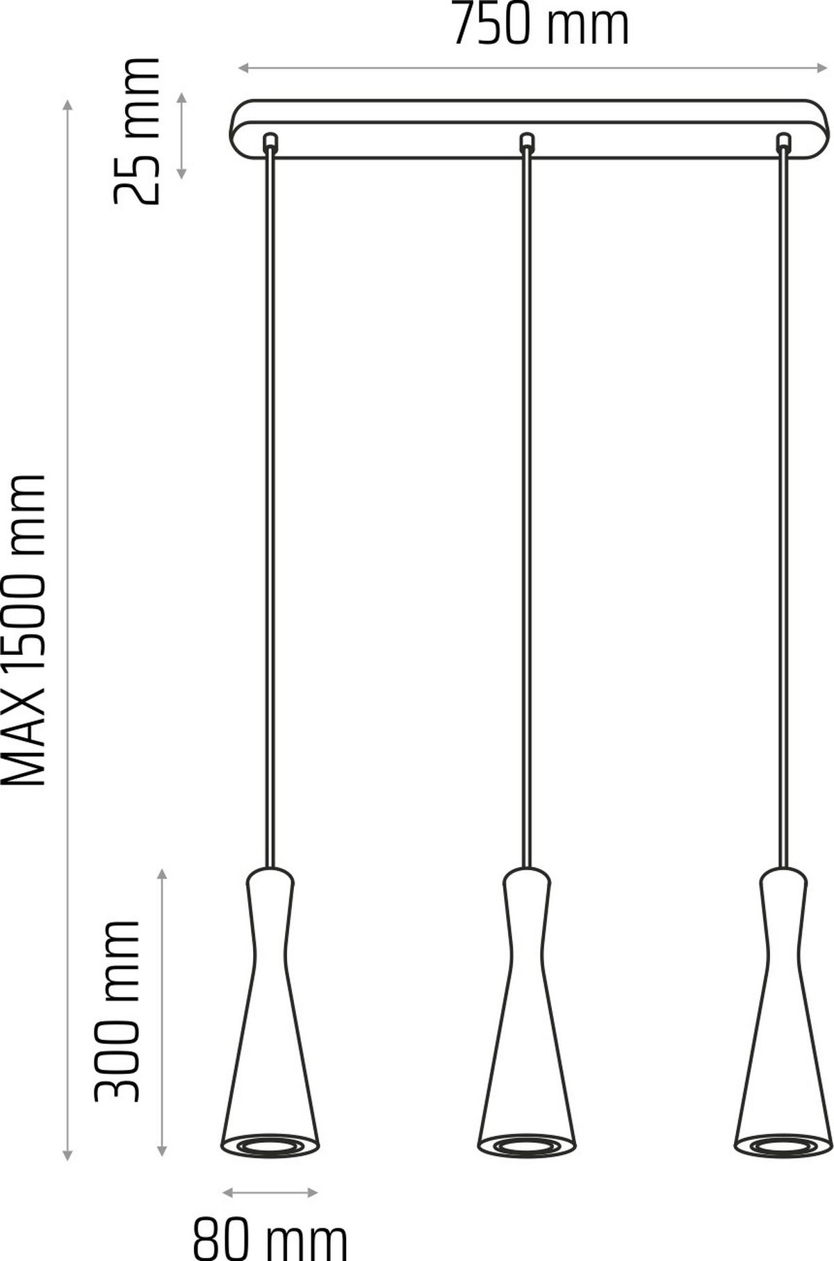 Pendelleuchte 8511345 Vegas2, 3-Fl, Eiche - Eichefarben/Weiß, Natur, Holz/Textil (75/25/150cm)