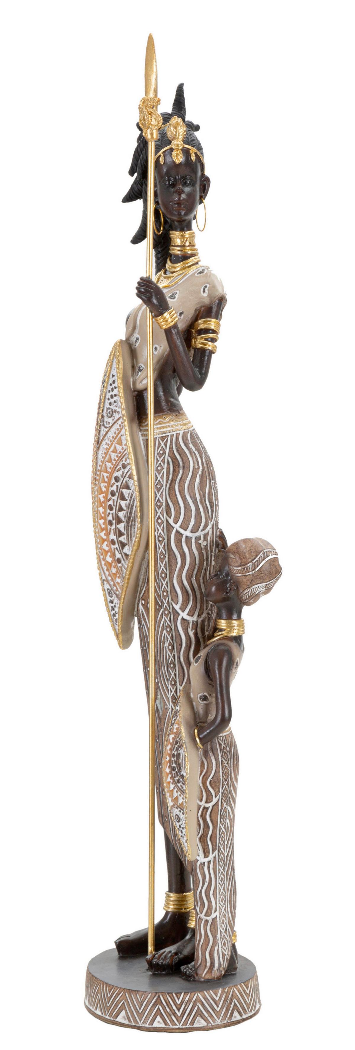 Skulptur Tribal Masai With Son Multicolor B: 11,5 cm - Multicolor, Basics, Kunststoff (11.5/46/8.5cm)