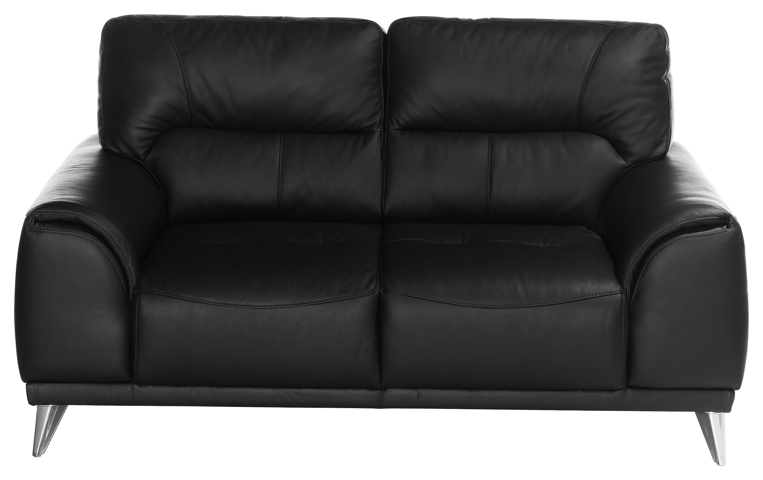 Zweisitzer-Sofa Frisco - Chromfarben/Schwarz, MODERN, Textil (166/92/96cm)