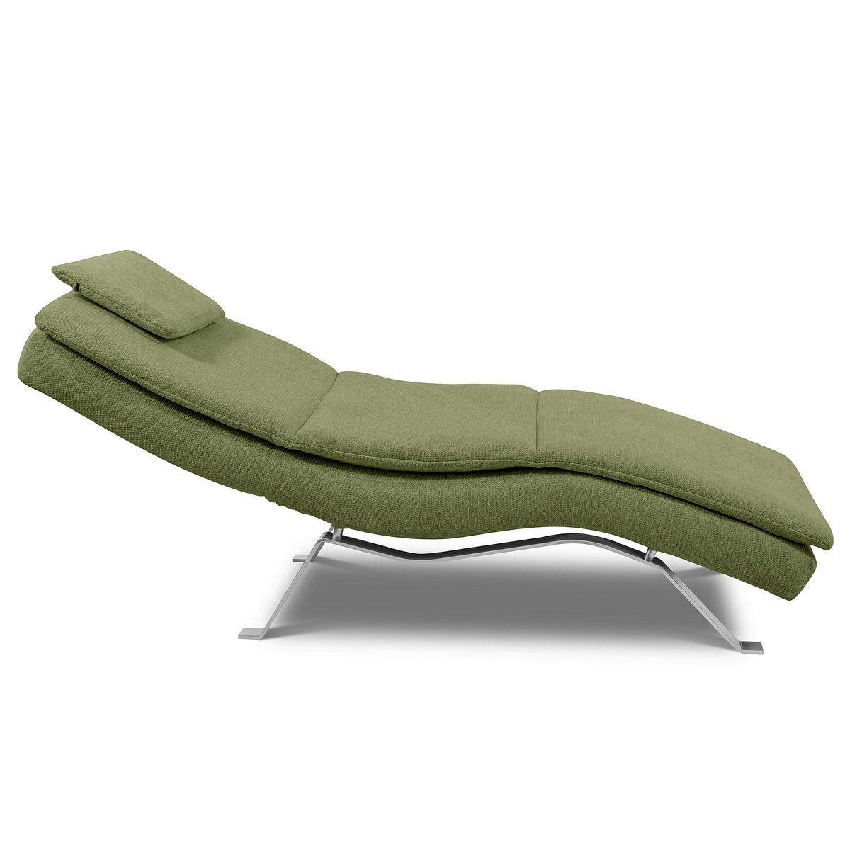 RELAXLIEGE Grün B: 65 cm - Silberfarben/Grün, Design, Textil (65/95/171cm) - Celina Home