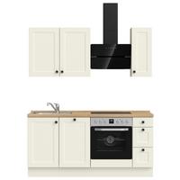 Kuchynská linka 180 cm, biela/dekor dub Sierra - čierna/biela, Modern, kov/kompozitné drevo (180cm) - Nobilia