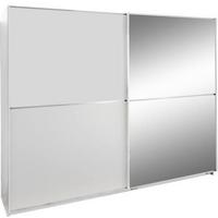 Schwebetürenschrank mit Spiegel 180cm Baden, Weiß Dekor - Weiß, Design, Glas/Holzwerkstoff (180/198/64cm) - MID.YOU