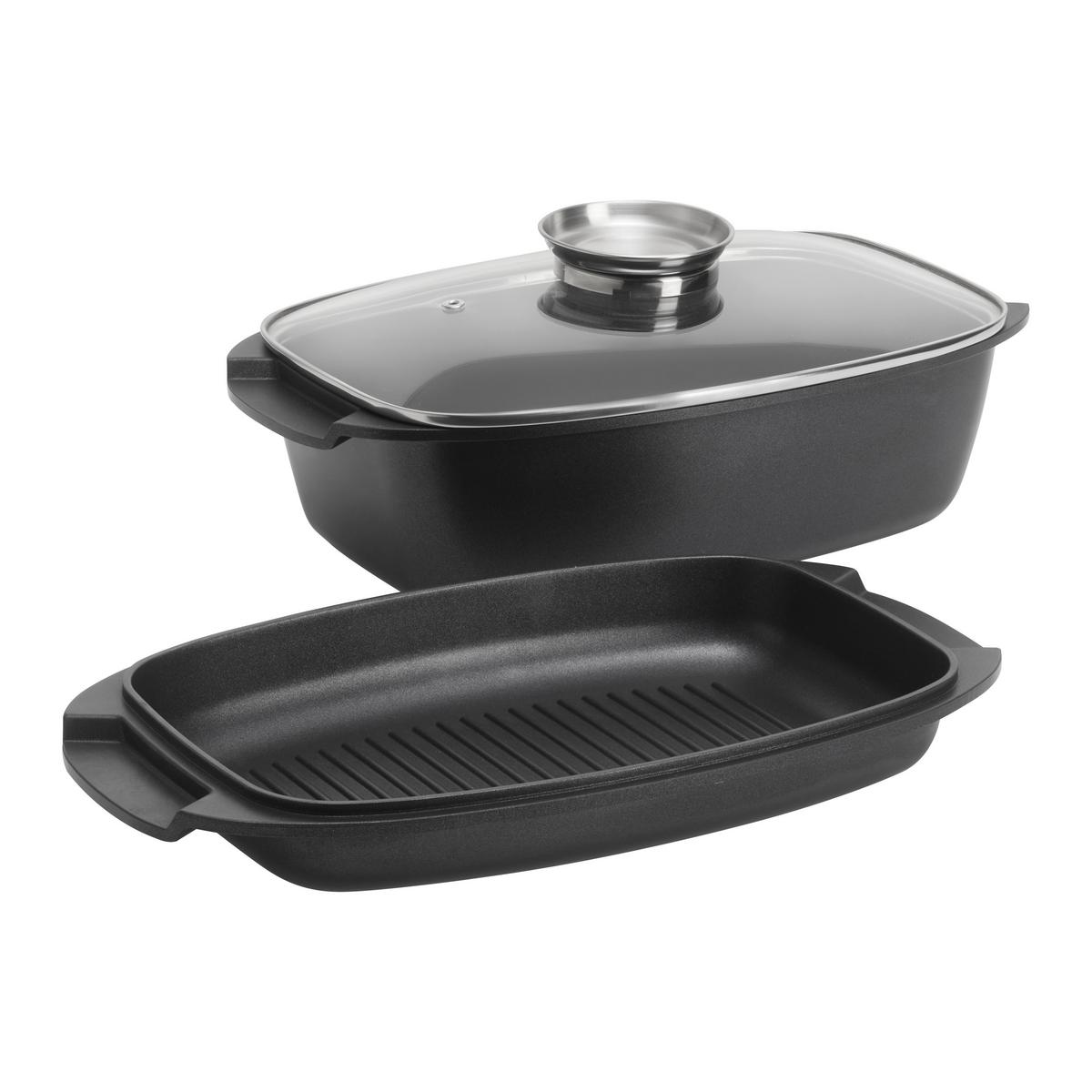 Pekáč BLACK LINE - čierna/číra, Konventionell, kov/sklo (32/10/20cm) - Gourmesto