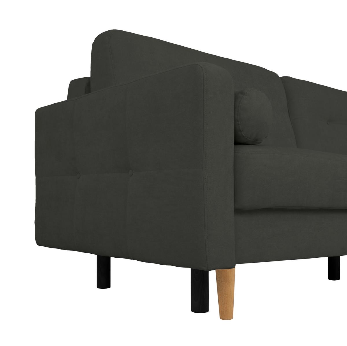 Schlafsofa Noret, Schwarz B: 222 Cm - Buchefarben/Schwarz, Design, Textil (222/93/99cm) - MID.YOU
