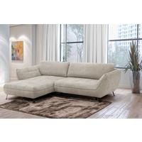 Ecksofa Samoa Sandfarben S: 187x282 cm - Sandfarben/Schwarz, Design, Textil (187/282cm) - Livetastic
