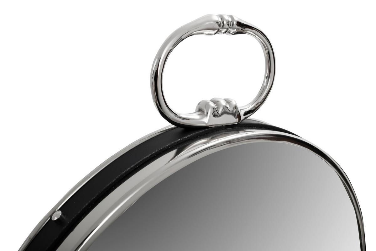 Wandspiegel Eleganca Rund 51x62 Cm Schwarz/silberfarben - Silberfarben/Schwarz, LIFESTYLE, Glas/Metall (51/62/5cm) - Kayoom