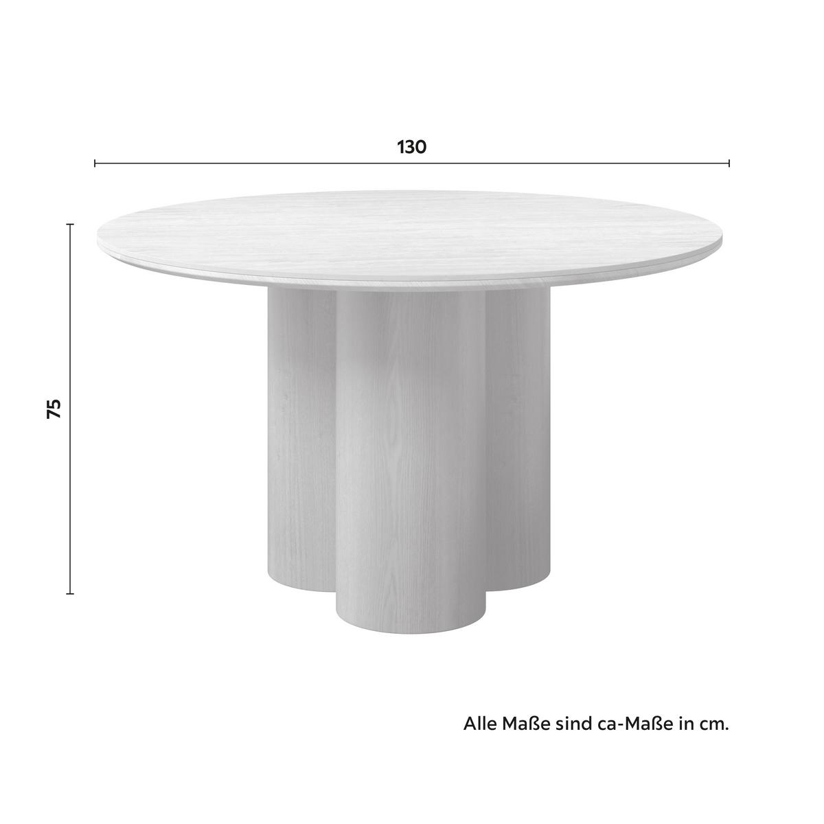 Jedálenský stôl Kiano, P: 130 cm - prírodná farba/krémová, Modern, drevo/kompozitné drevo (130/75cm) - Bessagi Home