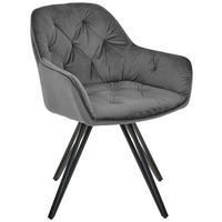 Armlehnstuhl Cardiff - Dunkelgrau/Schwarz, LIFESTYLE, Holz/Textil (61/82/62cm) - Livetastic