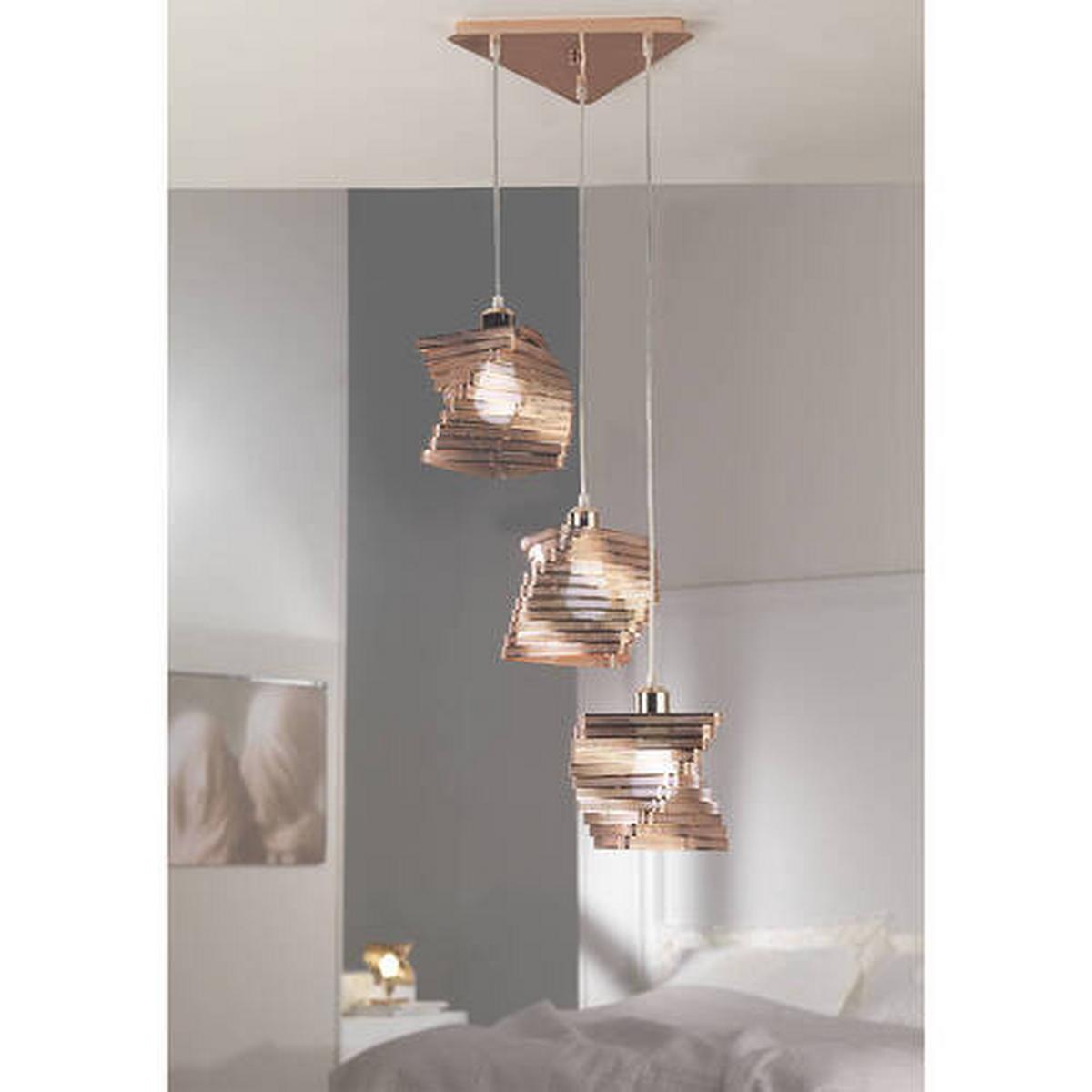 Hängeleuchte 4841/S3r - Kupferfarben, Design, Metall (44/120cm)