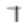 Beistelltisch Mit Glasplatte Rund Ontario, Grau/silber - Silberfarben/Grau, MODERN, Glas/Metall (46/46/52cm) - Kayoom