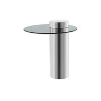 Beistelltisch mit Glasplatte Rund Ontario, Klar/Silber - Silberfarben, MODERN, Glas/Metall (46/46/52cm) - Kayoom