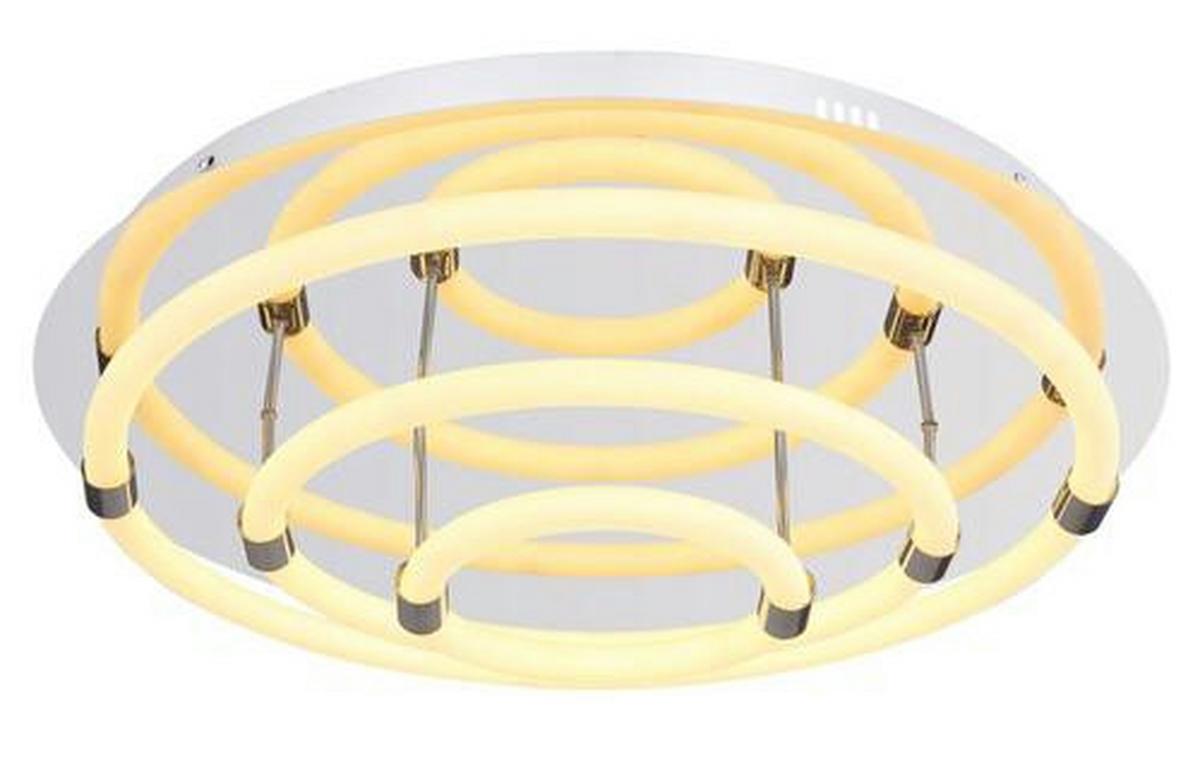 LED-Deckenleuchte Ø 55 cm 1-Flammig, Rund - Opal/Weiß, Design, Kunststoff/Metall (55/15cm) - Globo