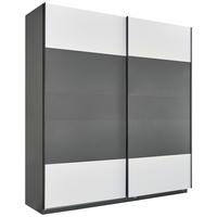 Schwebetürenschrank 226cm Unit, Anthrazit/Hellgrau - Anthrazit/Hellgrau, KONVENTIONELL, Holzwerkstoff (226/242/58cm) - Ondega