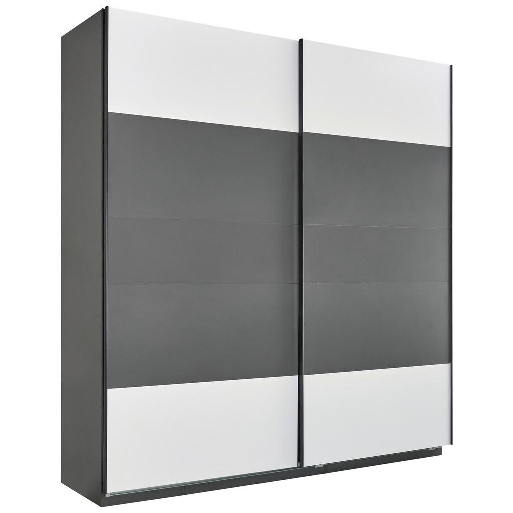 Schwebetürenschrank 226cm Unit, Anthrazit/Hellgrau