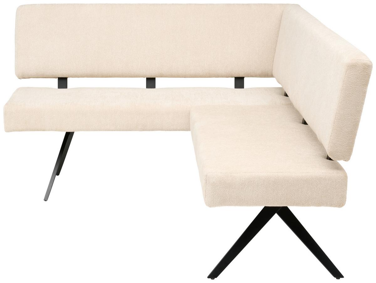 Eckbank Chios - Beige/Schwarz, KONVENTIONELL, Textil/Metall (150/190cm) - MID.YOU