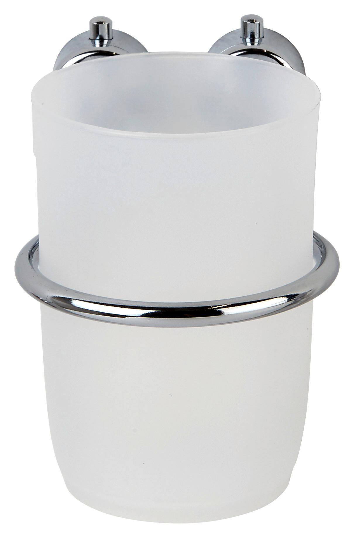 Zahnbürstenhalter Atlantik Wandmontage Chrom/Weiß - Chromfarben/Weiß, MODERN, Kunststoff/Metall (10,5/9,5/8cm)