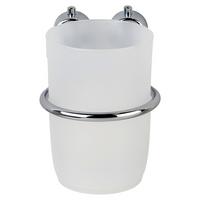 Zahnbürstenhalter Atlantik Wandmontage Chrom/Weiß - Chromfarben/Weiß, MODERN, Kunststoff/Metall (10,5/9,5/8cm)