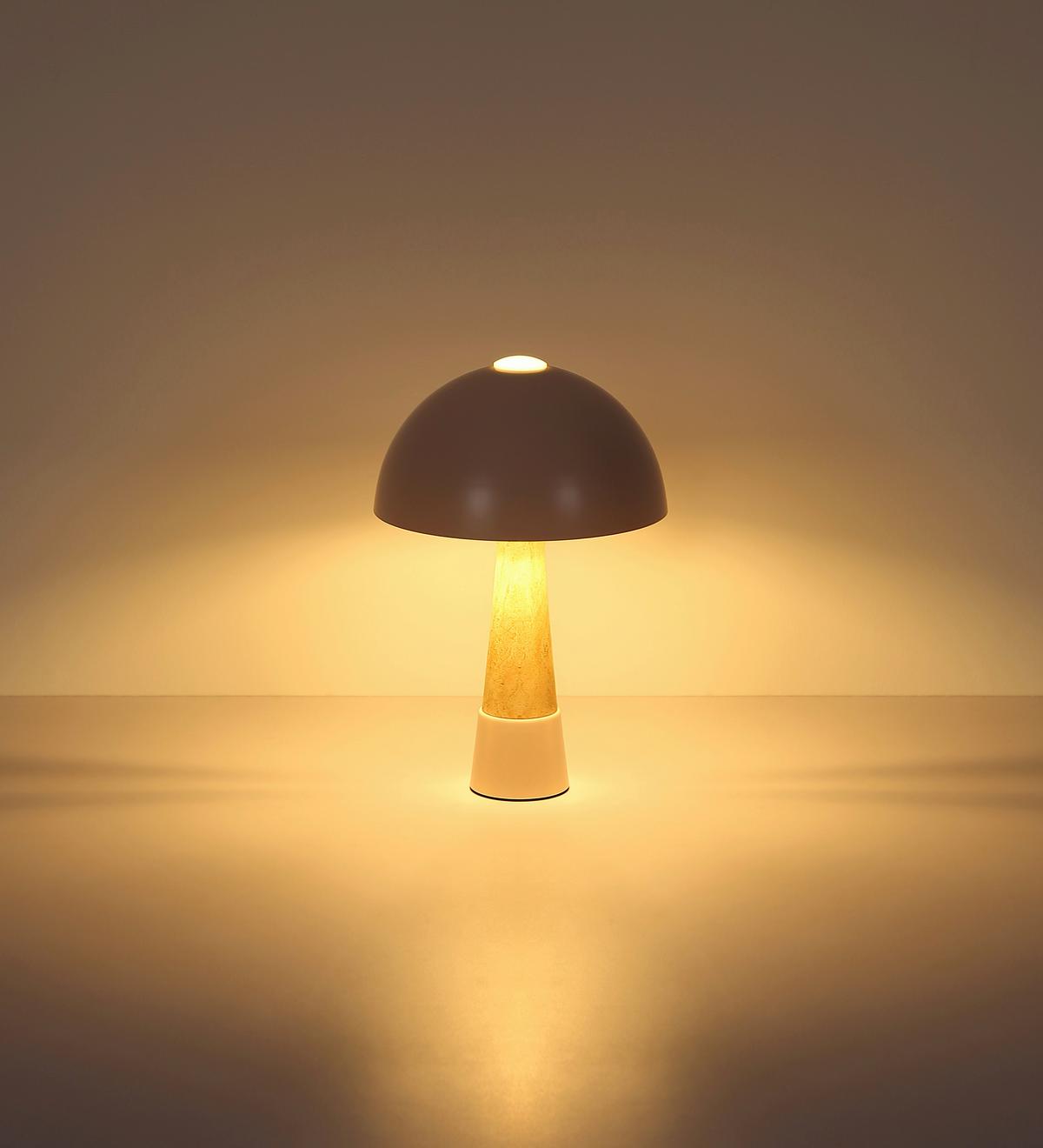 Tischleuchte Exkl. 1xe27, 40w - Champagner/Beige, Design, Kunststoff/Metall (25/36,5cm) - Globo