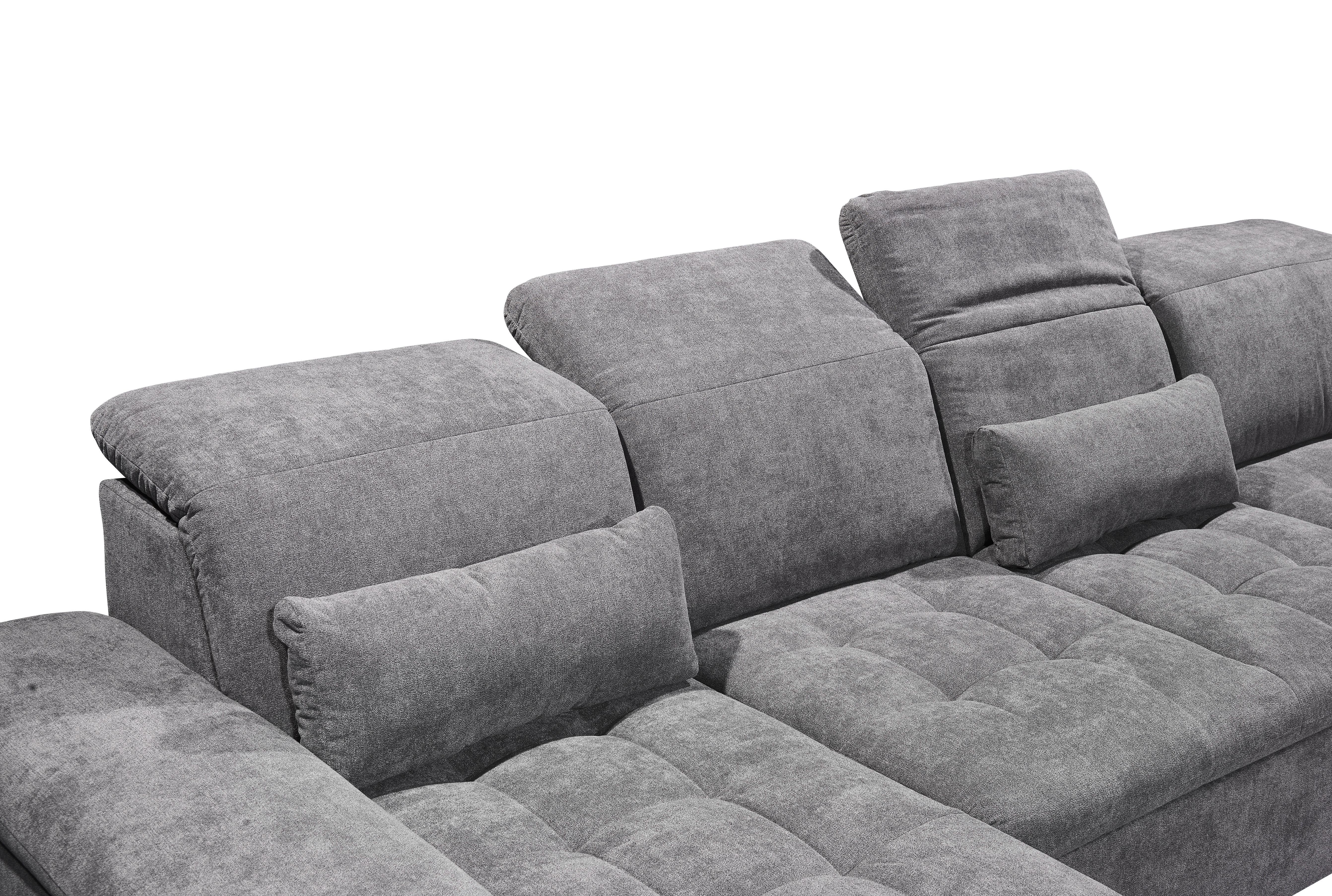 Wohnlandschaft in U-Form mit Schlaffunktion