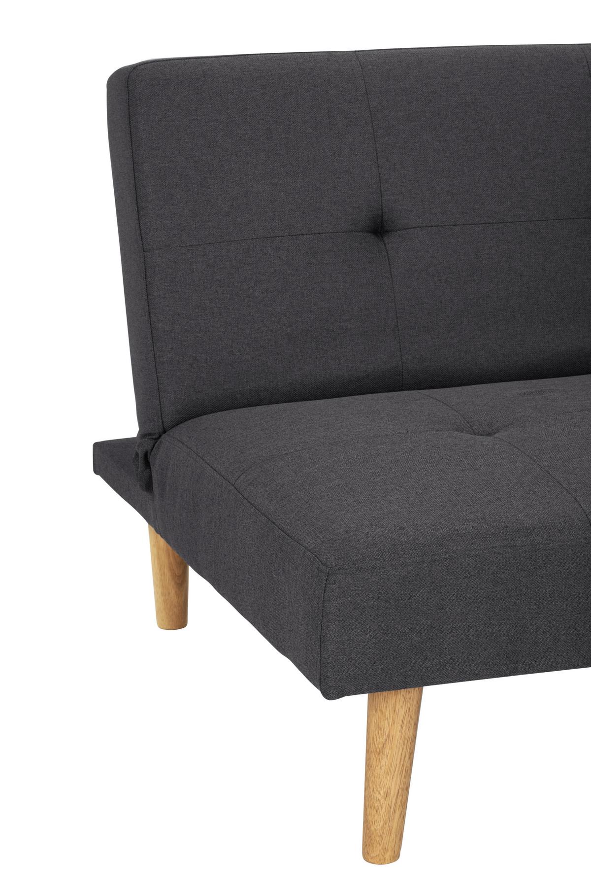 Schlafsofa Dunkelgrau Volos 178x88 cm - Dunkelgrau/Naturfarben, Basics, Textil (178/76/88cm) - MID.YOU