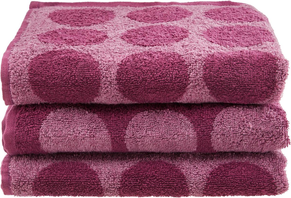 Handtuchset Ulli - 3er Pack - Beere, MODERN, Textil (50/90cm) - Luca Bessoni
