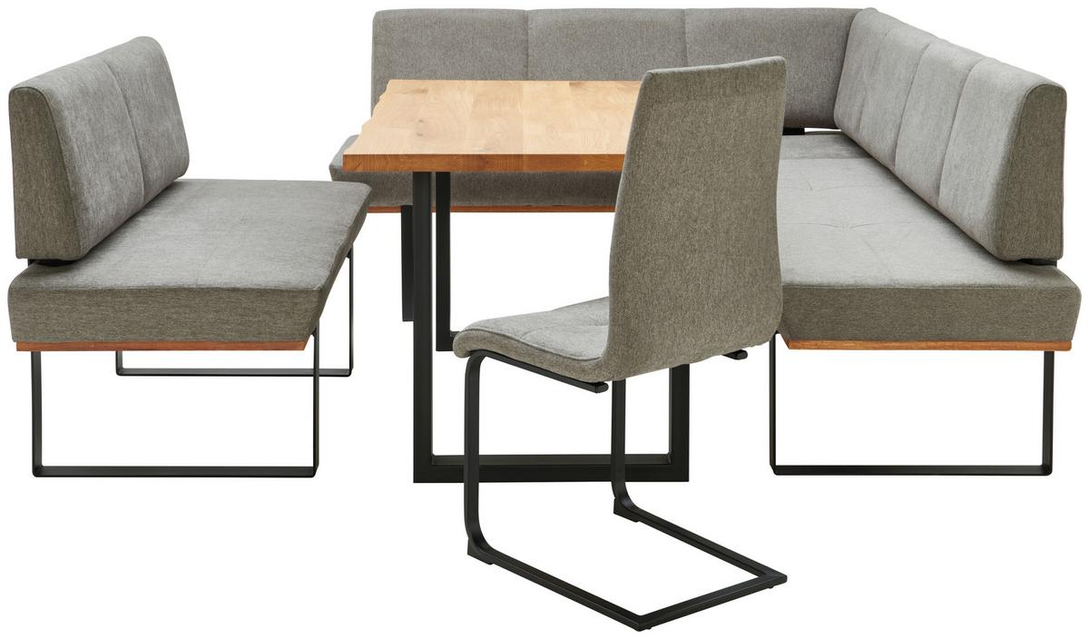 Eckbank Dunkelgrau/Schwarz Tristan 175x225 cm - Schwarz/Grau, MODERN, Holz/Textil (175/225cm) - James Wood