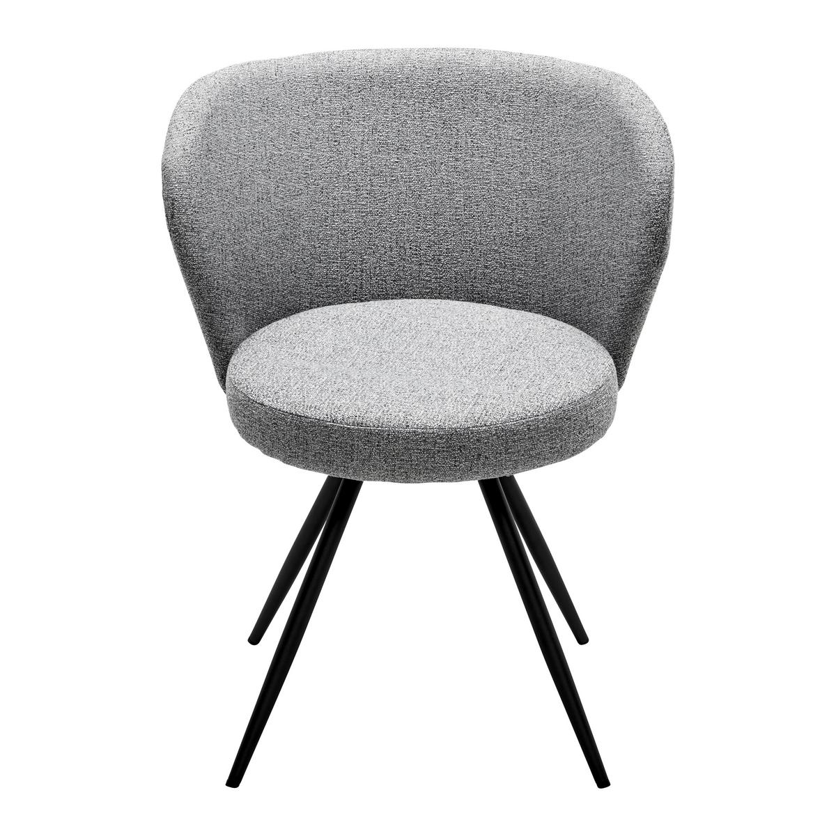 Židle s otočným sedákom CARLINA světle šedá - černá/světle šedá, Moderní, kov/dřevo (60/79/59cm) - Bessagi Home
