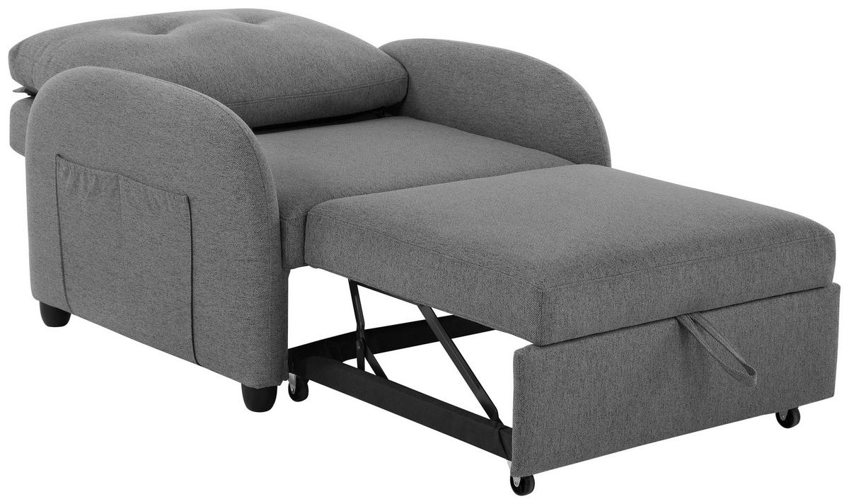 Schlafsessel Cosmo Grau B: 102 Cm - Dunkelgrau/Schwarz, Design, Textil (102/94/95cm) - Livetastic