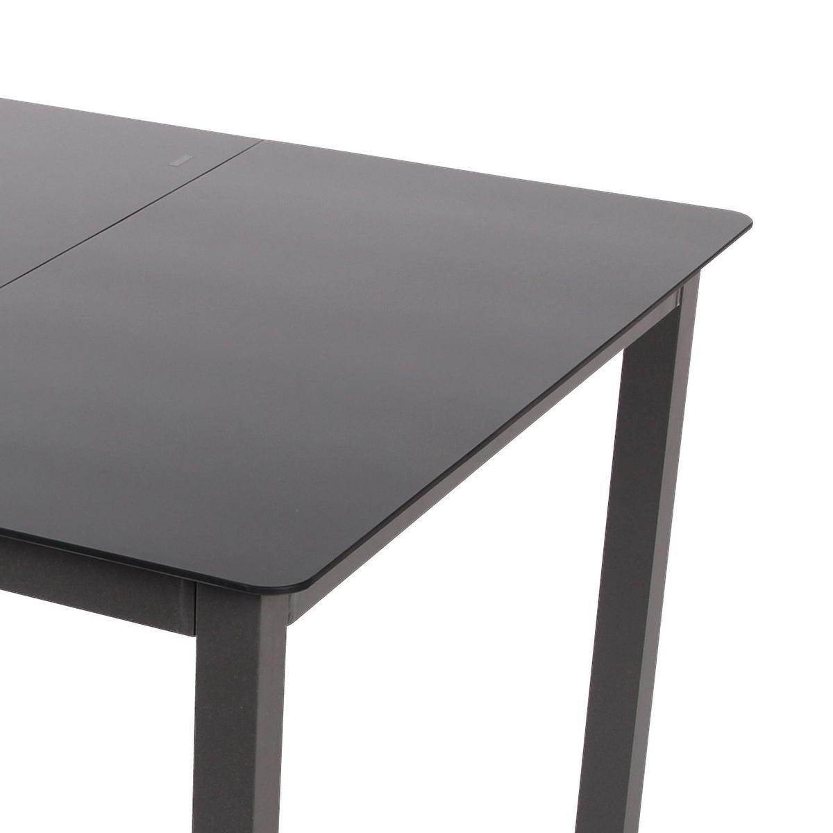 Gartentisch Aluminium/Glas L 80 cm - Schwarz, Basics, Glas/Metall (80/73/80cm) - MID.YOU
