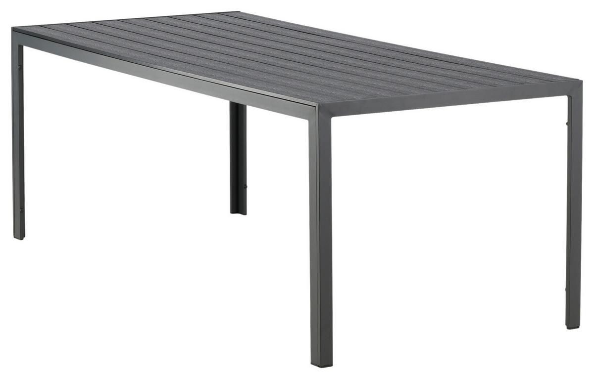 Gartentisch Break Aluminium L: 205cm - Schwarz, KONVENTIONELL, Metall (205/90/75cm) - Gardenson