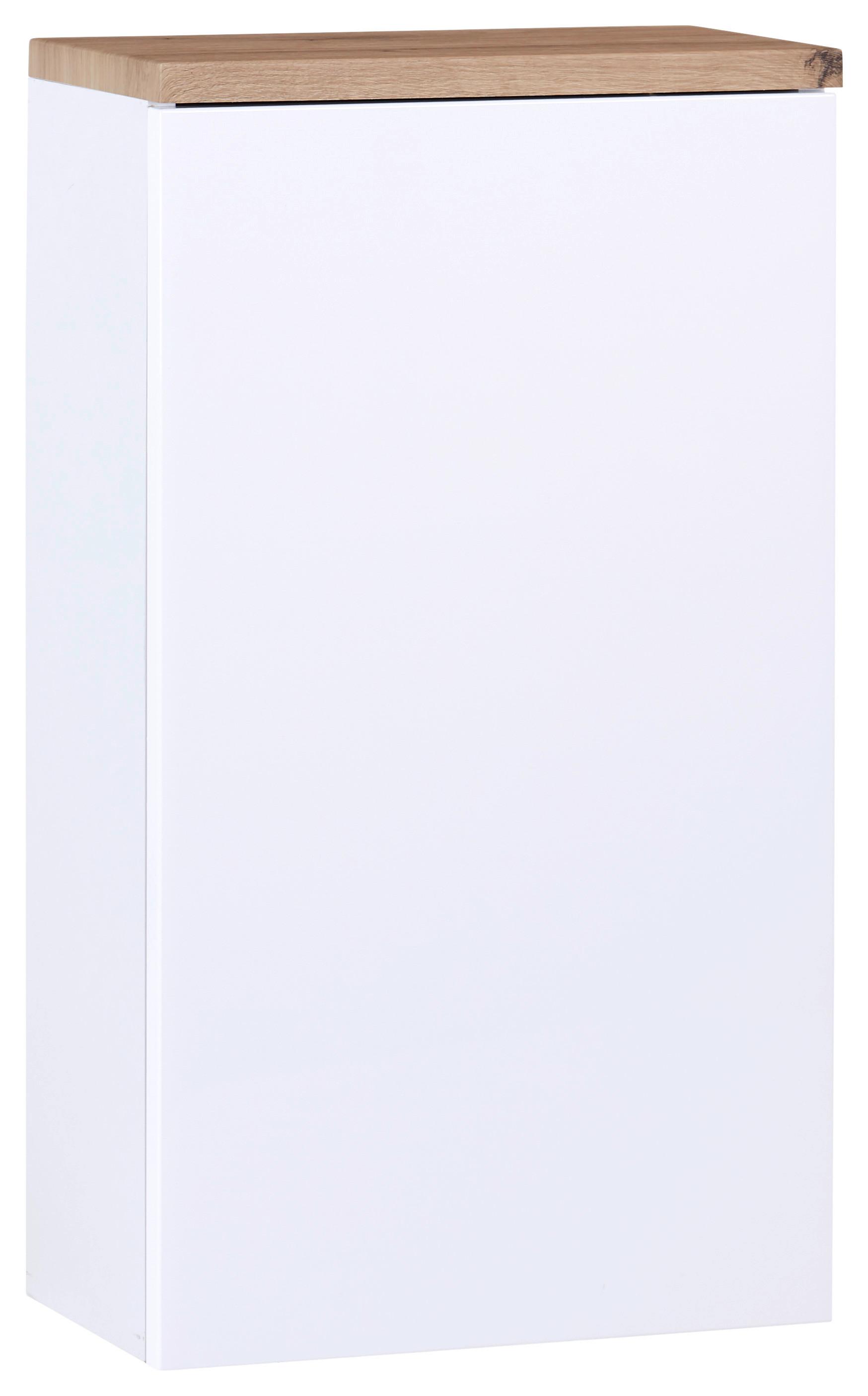 Hängeschrank grifflos Marbella B: 40 cm Weiß/Eiche Dekor - Weiß, MODERN, Holzwerkstoff (40/70/20cm)