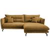 Ecksofa Lava Goldfarben S: 255/180 cm - Goldfarben/Schwarz, MODERN, Textil (255/180cm) - Livetastic