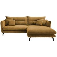Ecksofa Lava Goldfarben S: 255/180 cm - Goldfarben/Schwarz, MODERN, Textil (255/180cm) - Livetastic