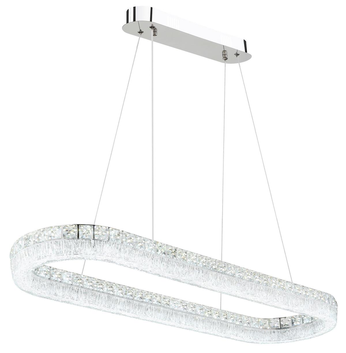 LED-Hängeleuchte Memory-Funktion - Klar/Chromfarben, KONVENTIONELL, Glas/Kunststoff (120/31,5/100,1cm) - Globo