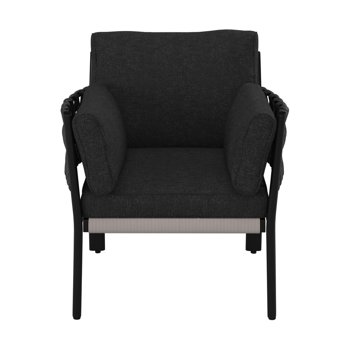 JEDÁLENSKÁ TERASOVÁ SÚPRAVA ELISA - čierna/sivá, Modern, kov/textil (238/74/75cm) - Bessagi Garden