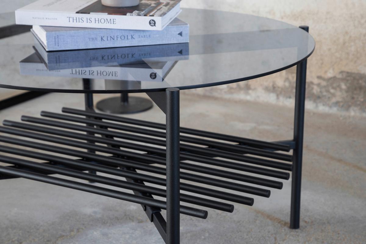 Couchtisch Von Staf - Schwarz, Design, Glas/Metall (80/80/45cm) - Livetastic