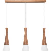 Pendelleuchte 8511345 Vegas2, 3-Fl, Eiche - Eichefarben/Weiß, Natur, Holz/Textil (75/25/150cm)