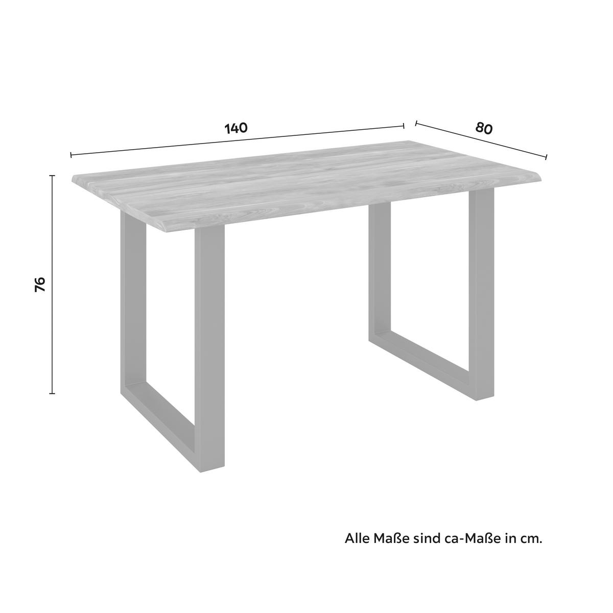 Jídelní stůl Malmo, 140x80cm - černá/barvy akácie, Moderní, kov/dřevo (140/80/76cm) - Bessagi Home