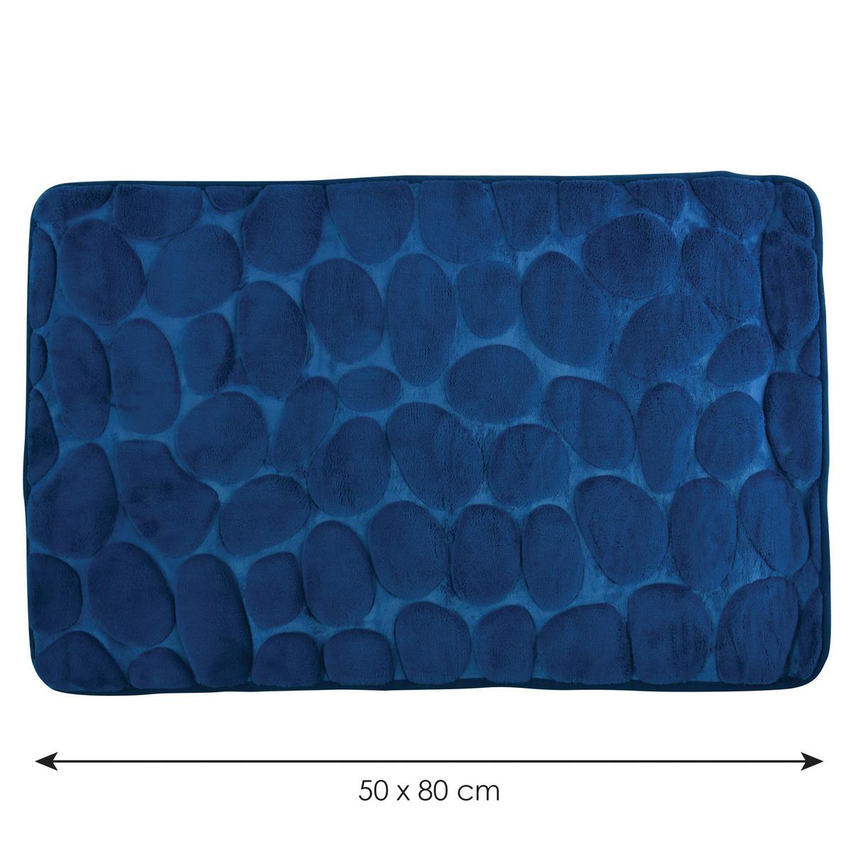 Badteppich Dunkelblau 50/80 Cm - Dunkelblau, KONVENTIONELL, Textil (50/80cm) - Spirella