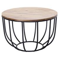 Konferenčný stolík WL5.677 masív - čierna/farba indického palisandra, Design, kov/drevo (60/60/39cm) - MID.YOU