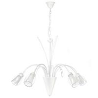 Kronleuchter Antron Weiß L: 70 Cm 6w - Weiß, KONVENTIONELL, Glas/Metall (70/70/100cm)