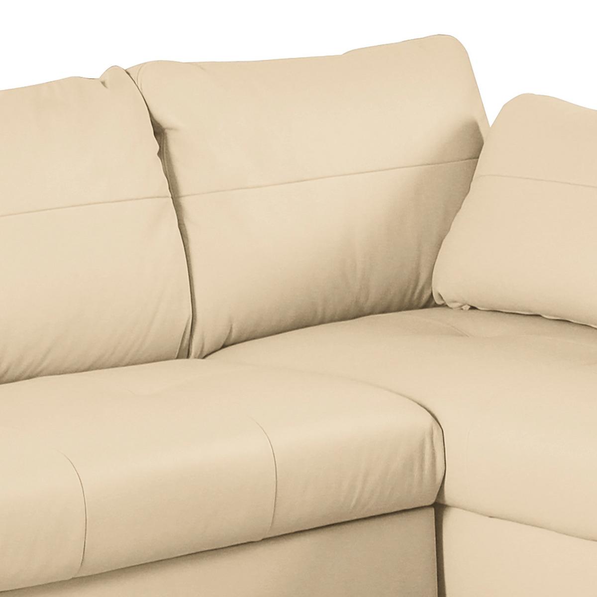 Ecksofa Compact Beige B: 227x168 Cm - Beige/Buchefarben, Design, Leder/Textil (227/168cm) - Livetastic
