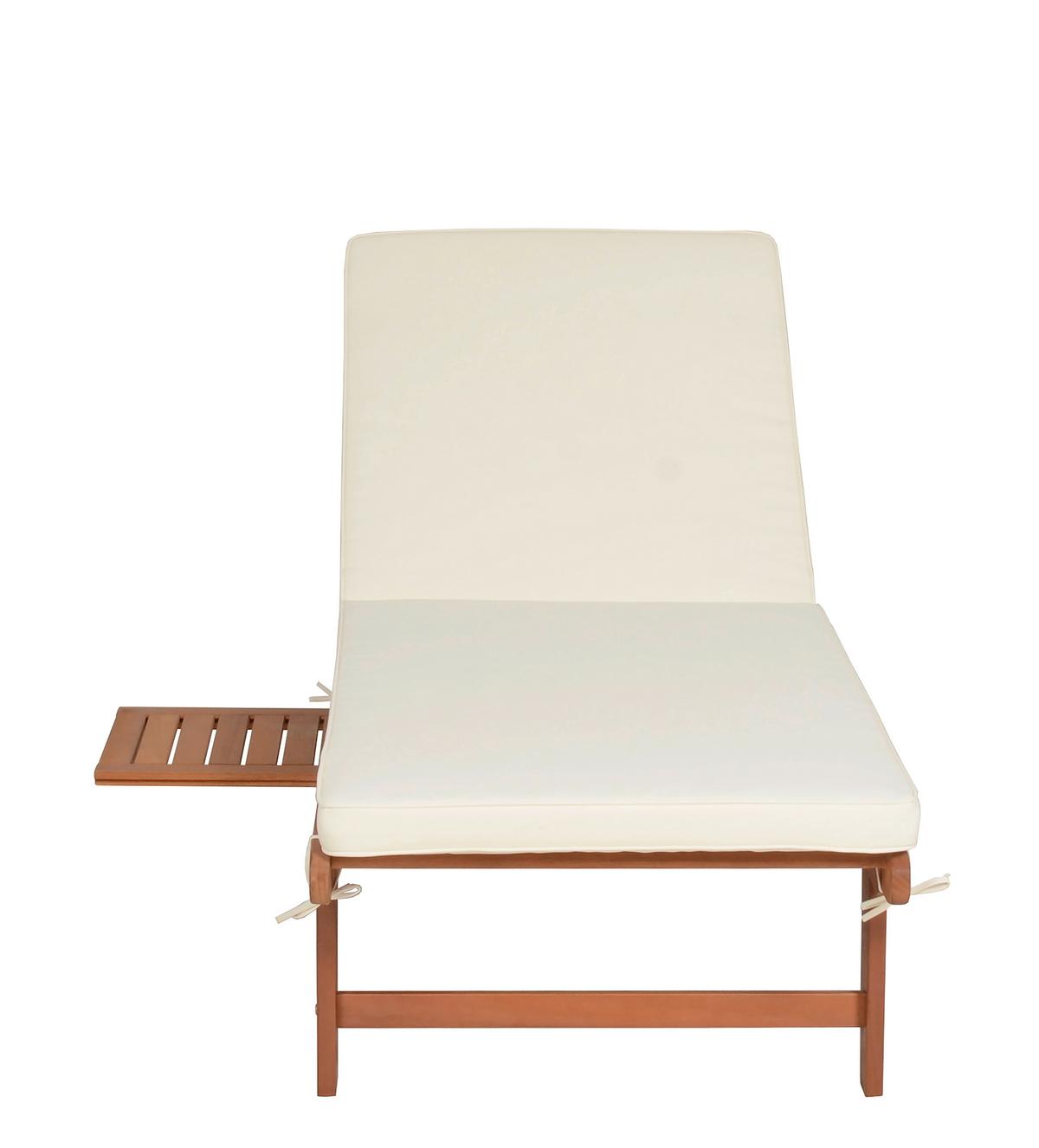 Sonnenliege San Diego - Beige/Braun, Basics, Holz/Textil (64/89/83cm) - Gardenson