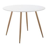 Jídelní stůl John 110x76 cm - bílá/barvy dubu, Moderní, kov/dřevo (110/110/76cm) - Bessagi Home