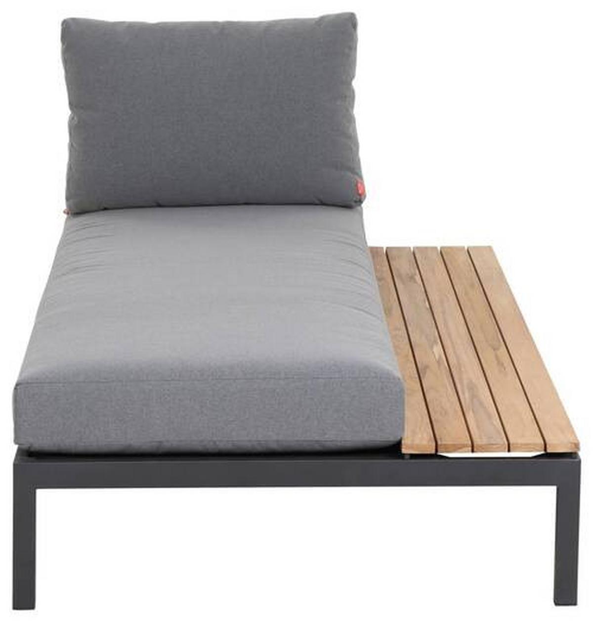 Sonneninsel Grau Teakholz/Metall/Textil - Anthrazit/Grau, KONVENTIONELL, Holz/Textil - Siena Garden